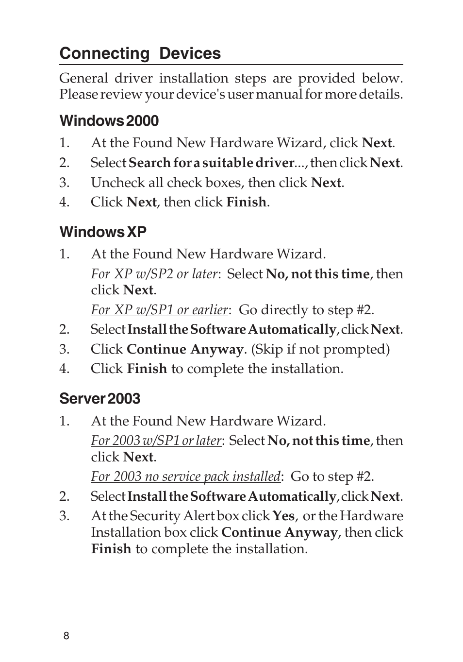 Connecting devices | SIIG 700 User Manual | Page 8 / 12