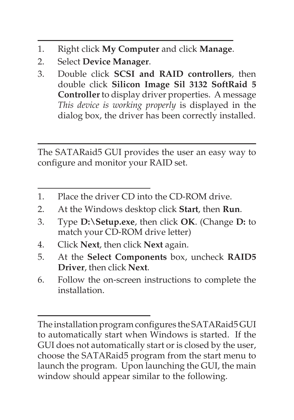 Sataraid5 gui | SIIG 04-0418A User Manual | Page 4 / 20