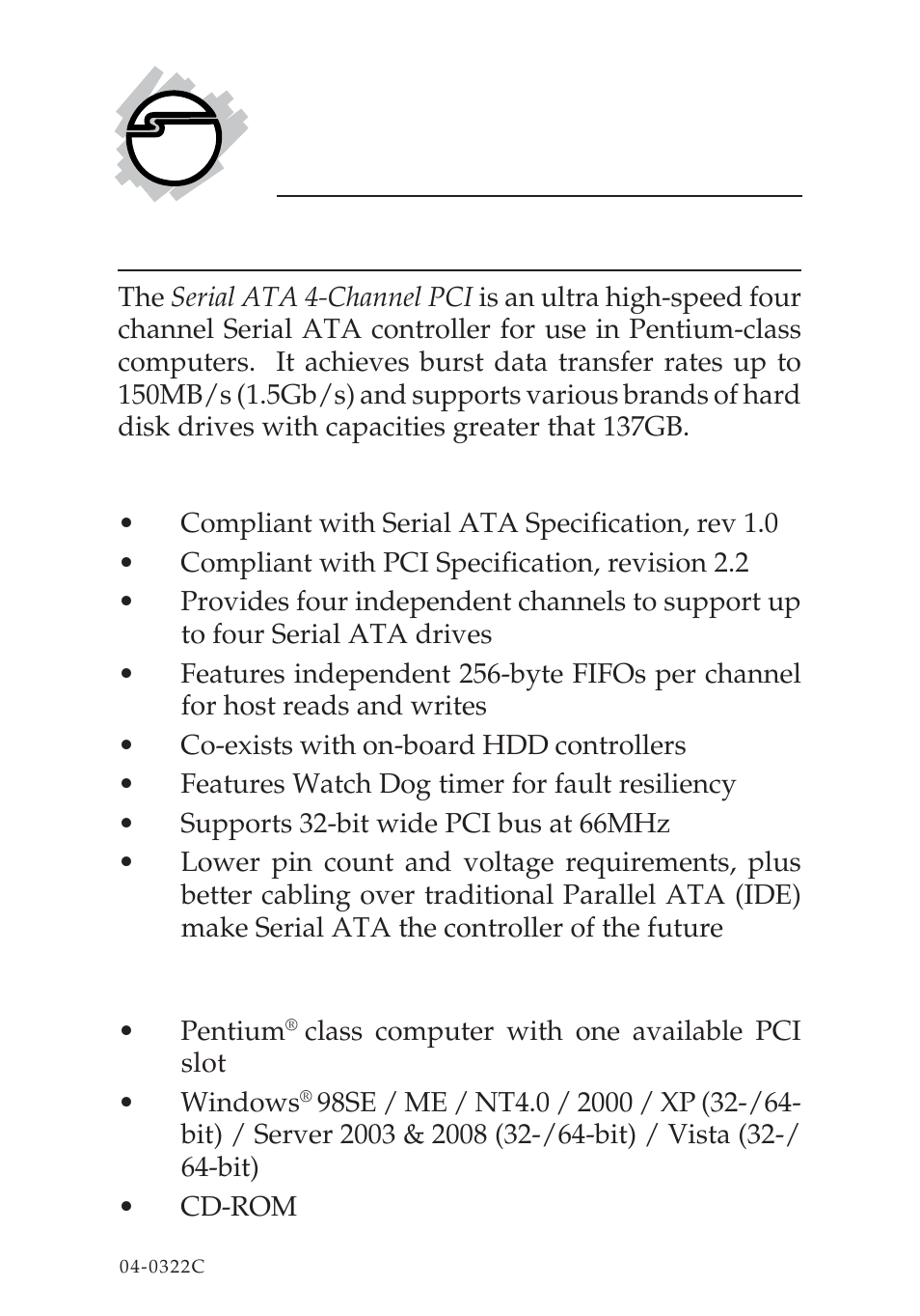 SIIG 04-0322C User Manual | 16 pages