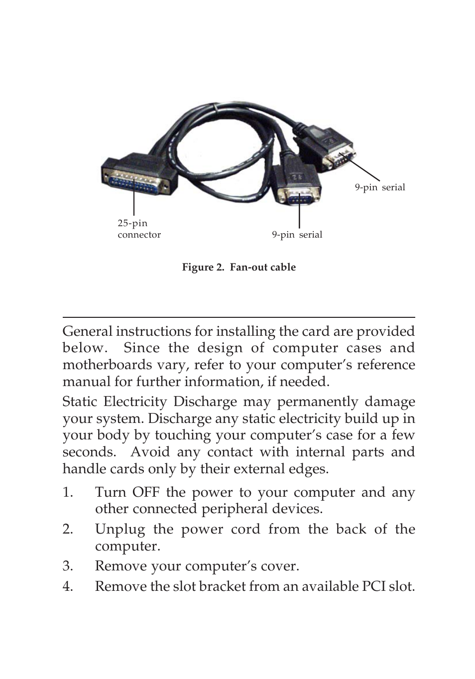 Hardware installation, Fan-out cable | SIIG I/O Expander 2S User Manual | Page 3 / 12