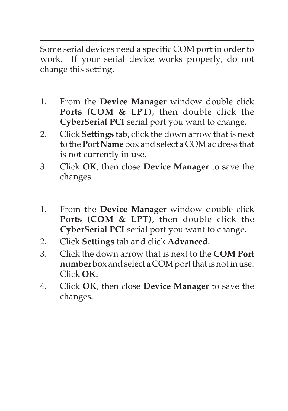 Changing com port address | SIIG I/O Expander 2S User Manual | Page 9 / 12