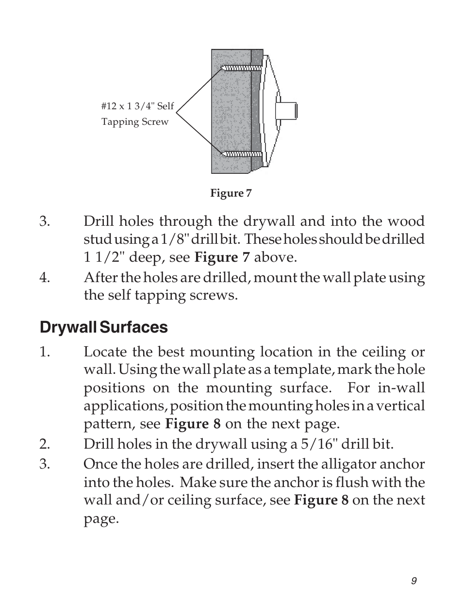 Drywall surfaces | SIIG 04-0600B User Manual | Page 9 / 16