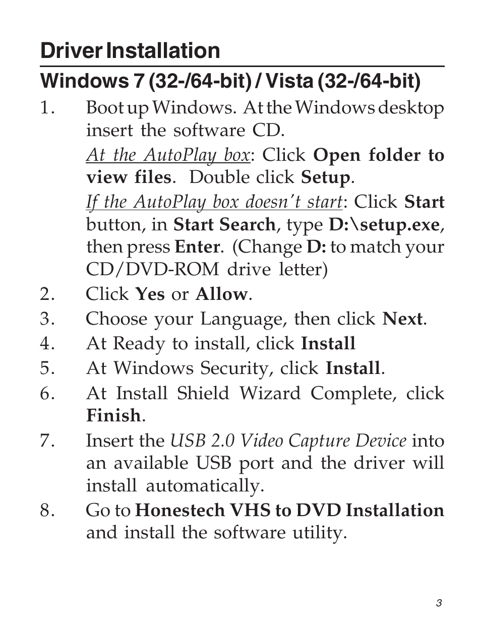 Driver installation | SIIG 104-0561C User Manual | Page 3 / 12