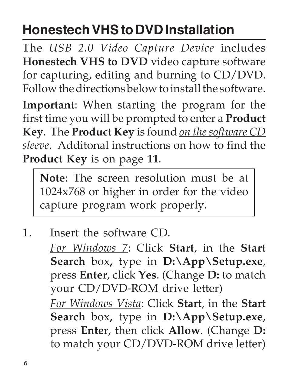 Honestech vhs to dvd installation | SIIG 104-0561C User Manual | Page 6 / 12