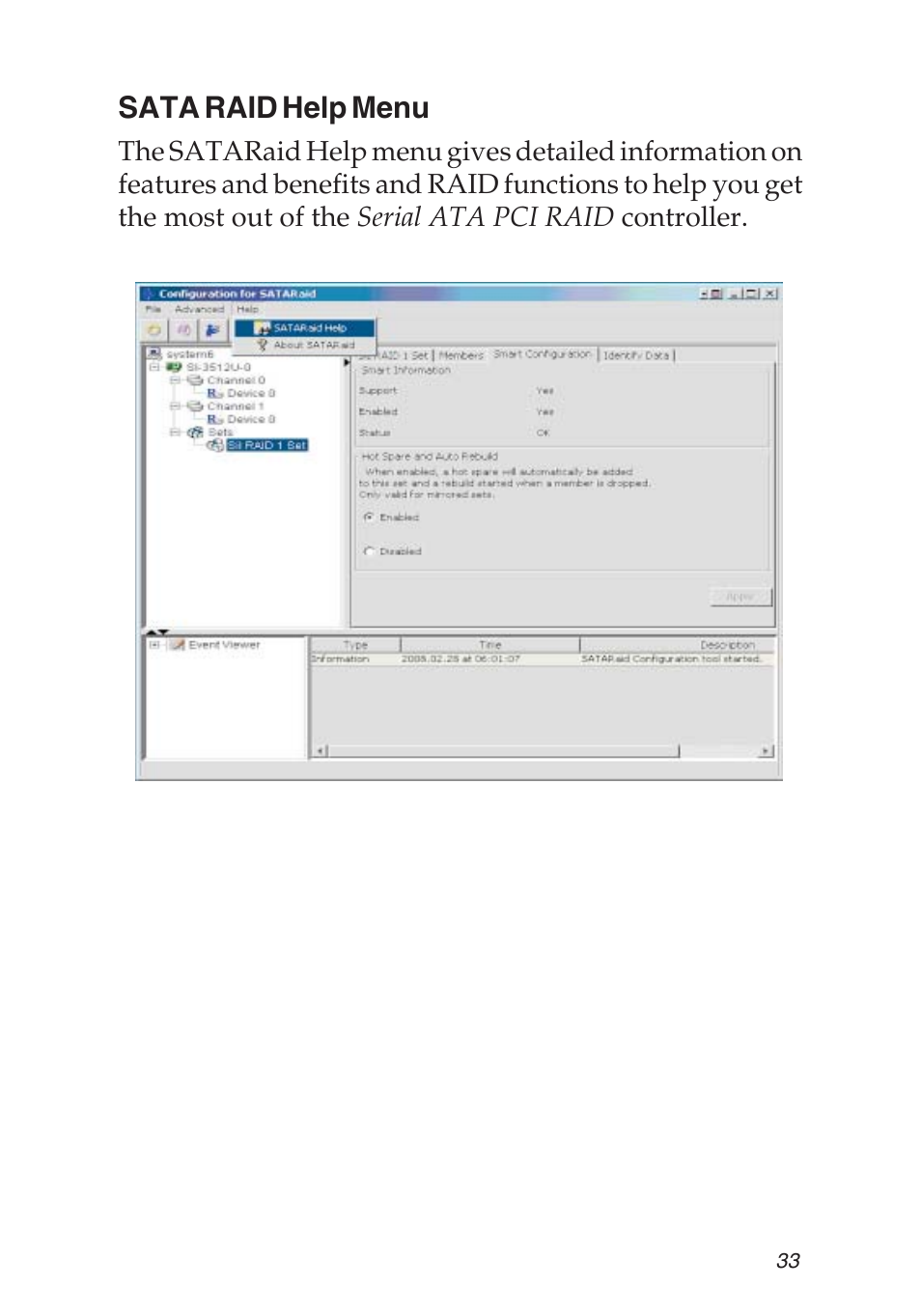 Sata raid help menu | SIIG 04-0373C User Manual | Page 33 / 36