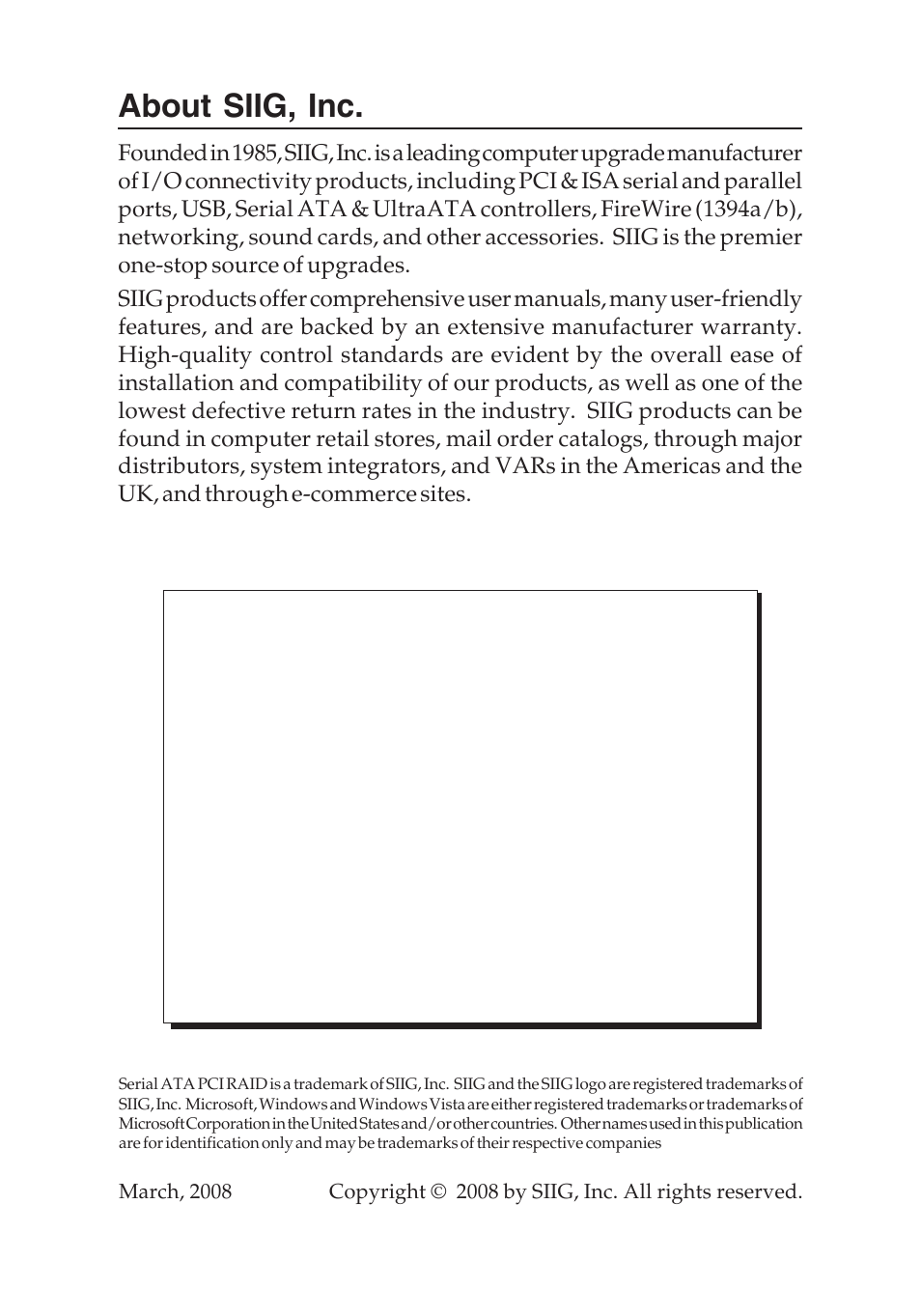 About siig, inc | SIIG 04-0373C User Manual | Page 36 / 36