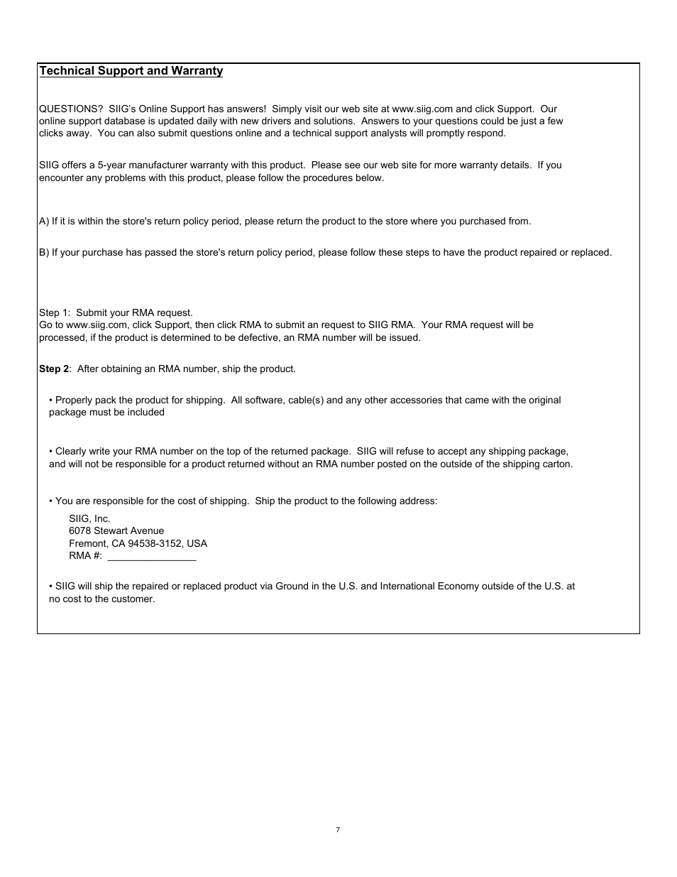 SIIG 04-0621A User Manual | Page 7 / 8