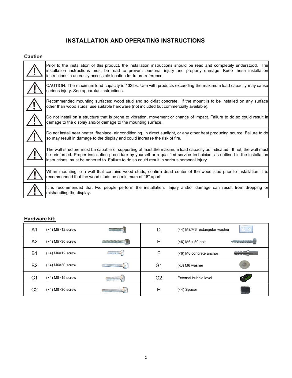 Installation and operating instructions | SIIG 04-0660A User Manual | Page 2 / 8