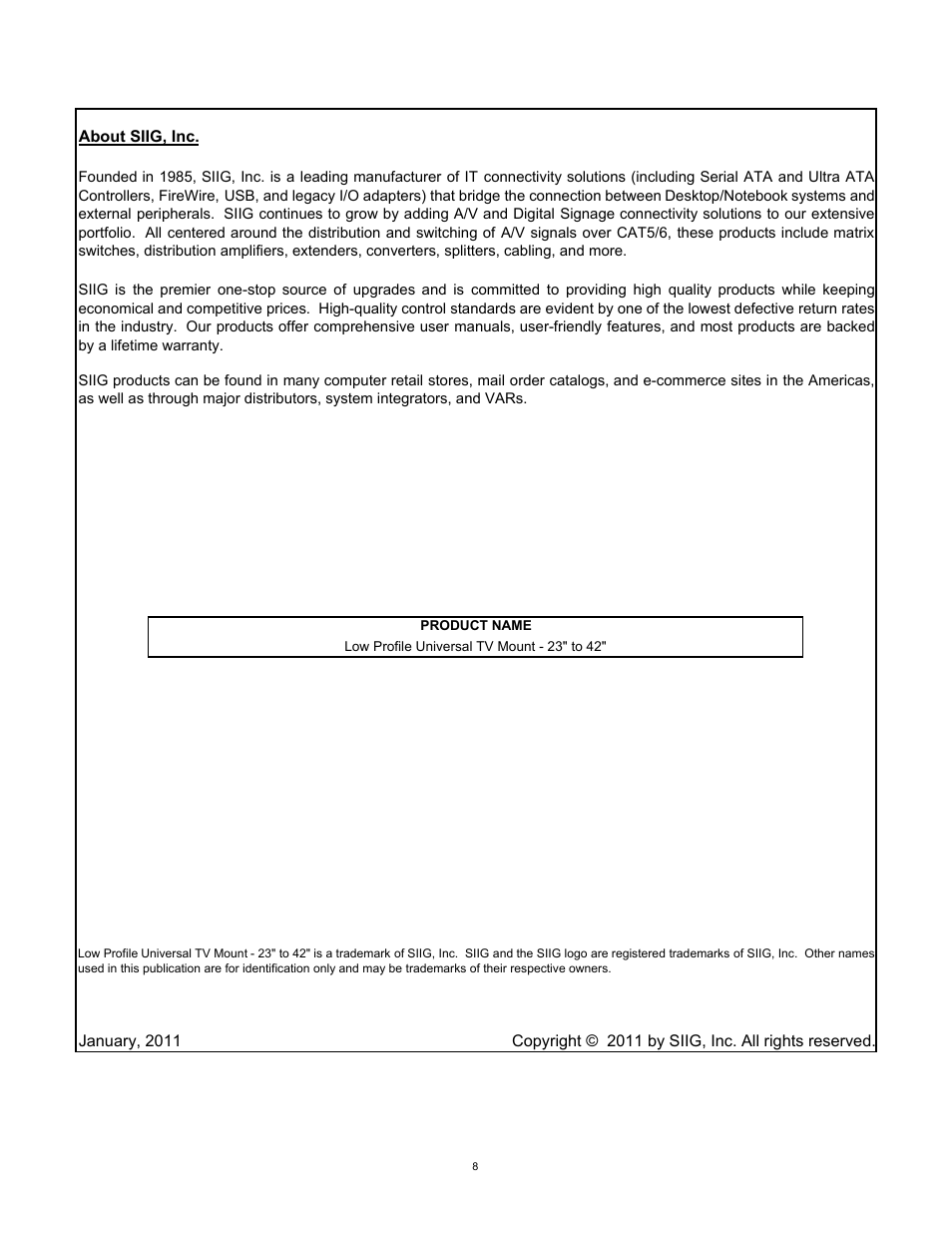 SIIG 04-0660A User Manual | Page 8 / 8
