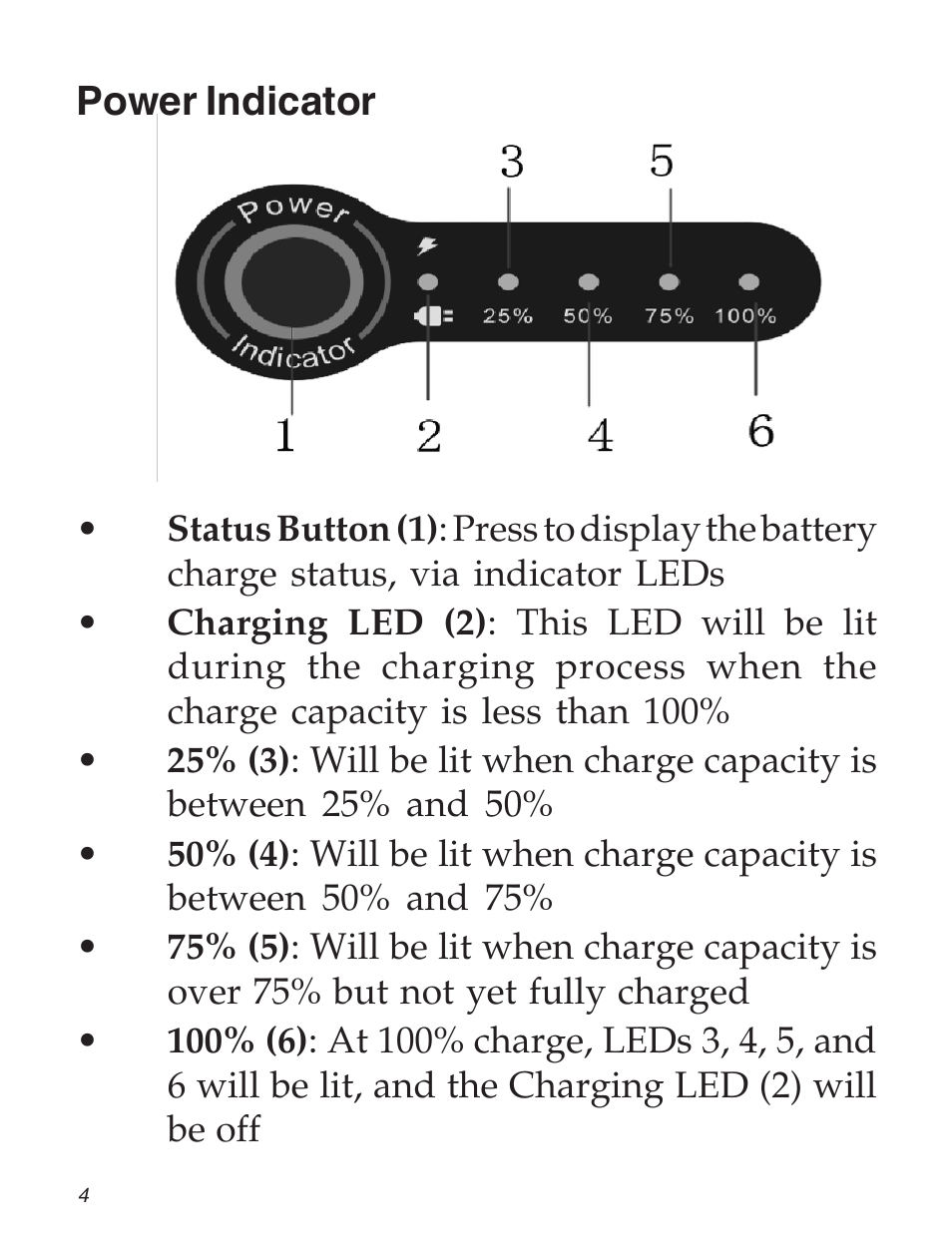 Power indicator | SIIG Automobile Battery Charger User Manual | Page 4 / 12