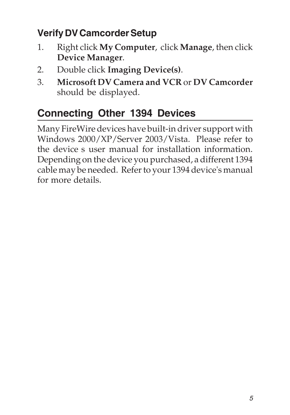 Connecting other 1394 devices | SIIG 04-0263E User Manual | Page 5 / 8