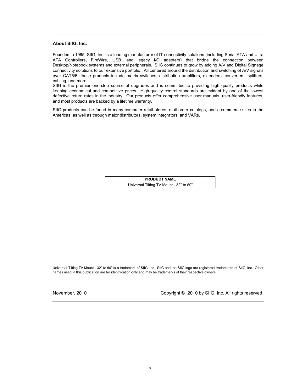 SIIG 04-0529D User Manual | Page 8 / 8