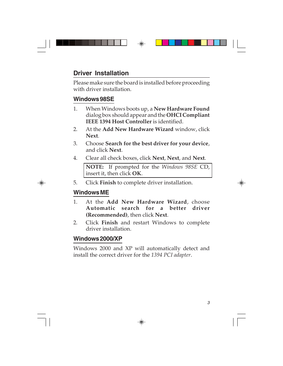 SIIG 1394 User Manual | Page 3 / 6
