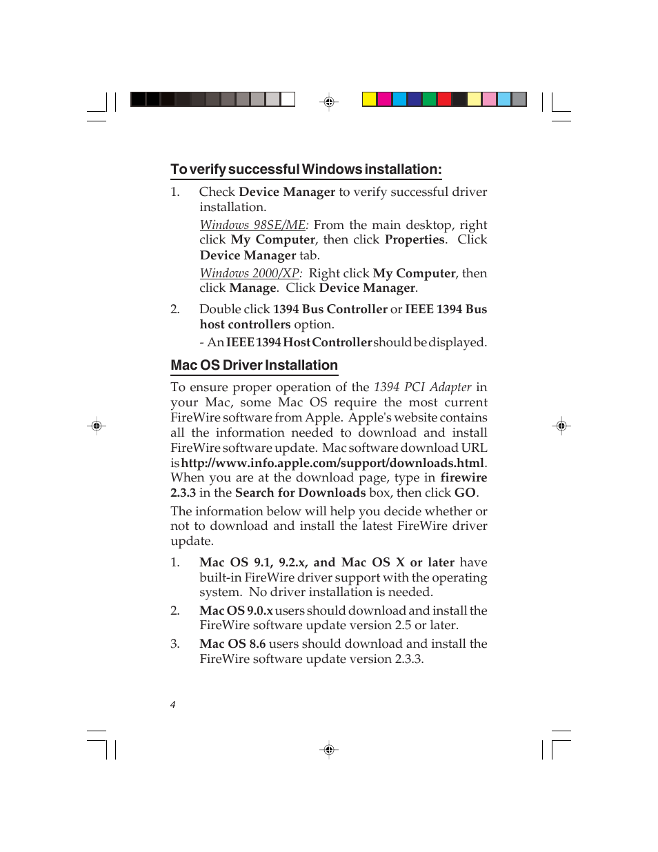 SIIG 1394 User Manual | Page 4 / 6