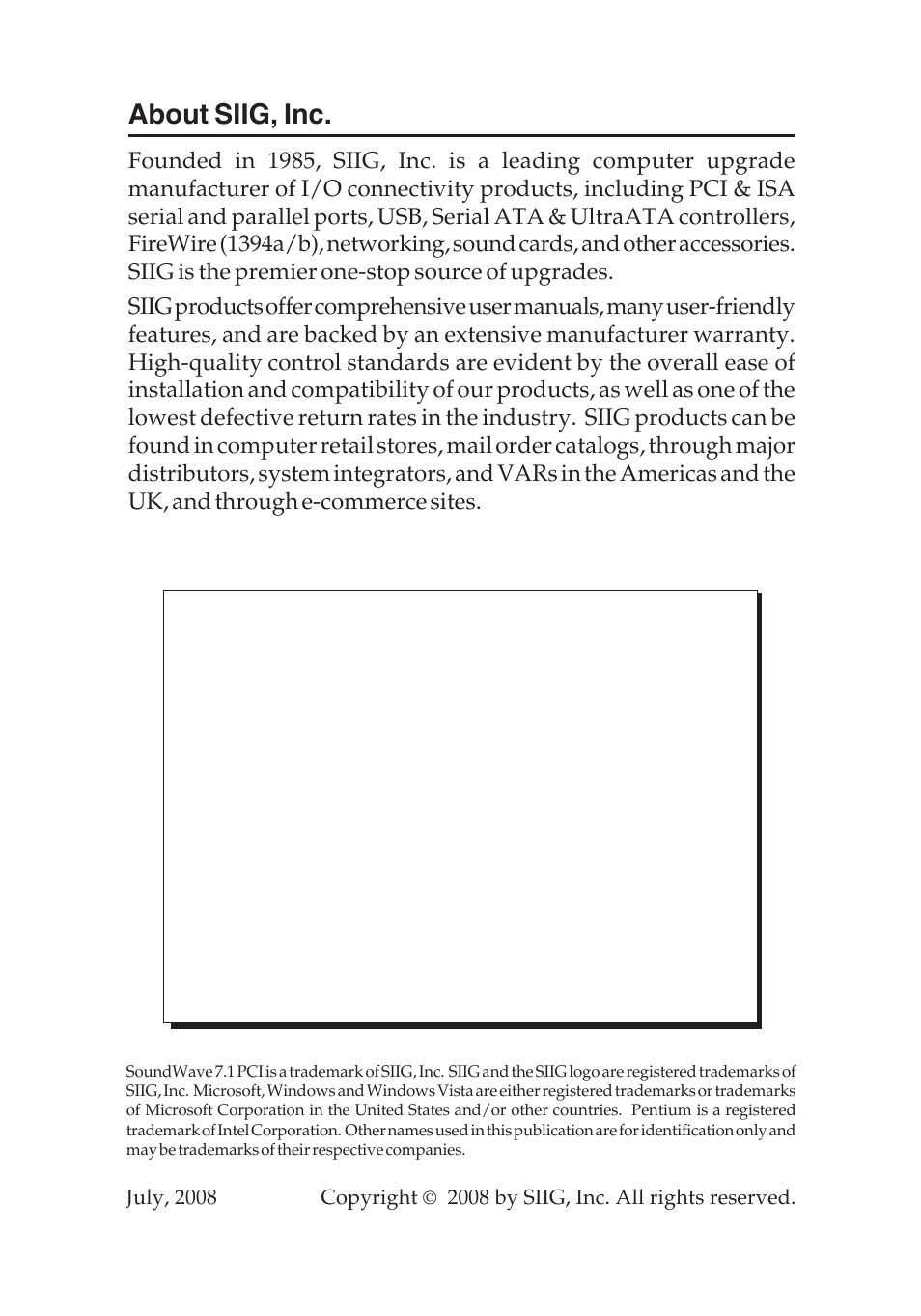 About siig, inc | SIIG 04-0501A User Manual | Page 12 / 12