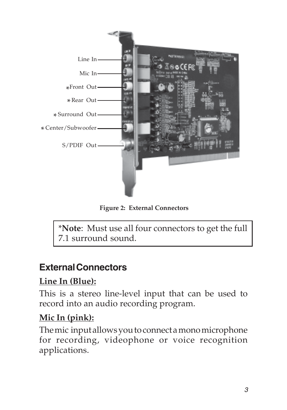External connectors | SIIG 04-0501A User Manual | Page 3 / 12