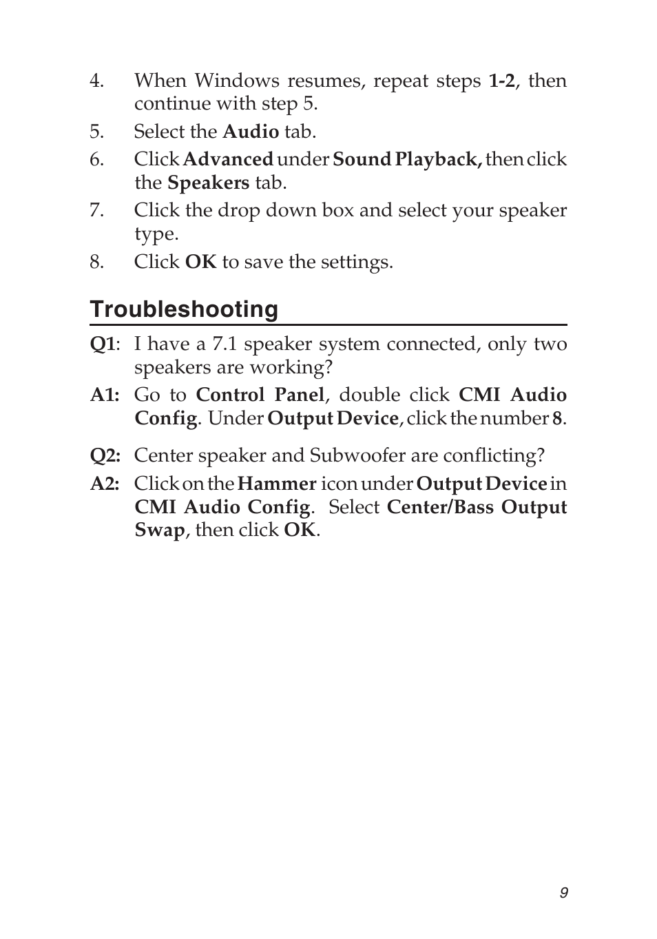 Troubleshooting | SIIG 04-0501A User Manual | Page 9 / 12
