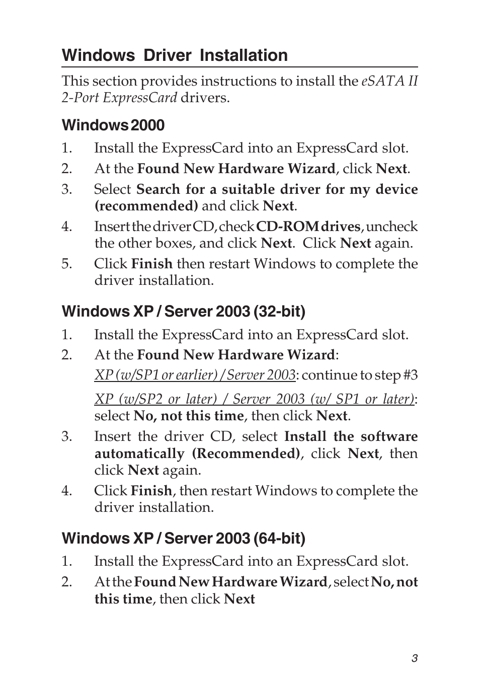 Windows driver installation | SIIG 104-0487A User Manual | Page 3 / 12