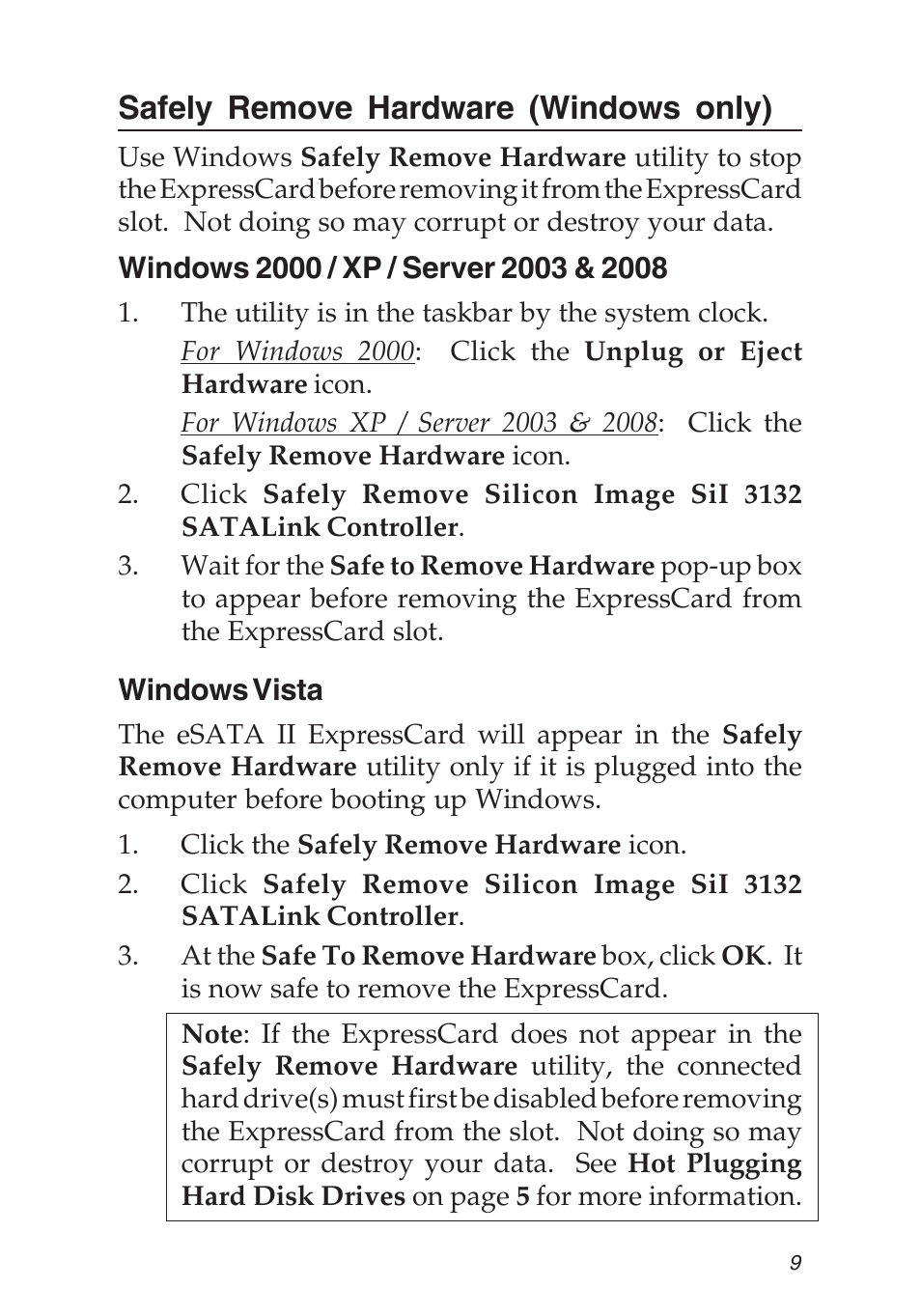 Safely remove hardware (windows only) | SIIG 104-0487A User Manual | Page 9 / 12