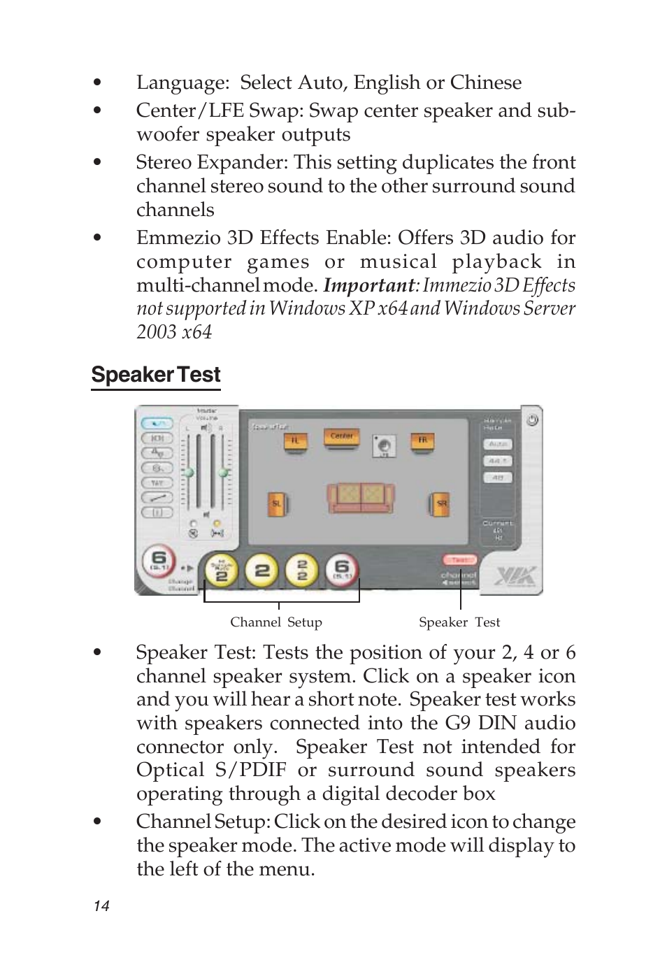 Speaker test | SIIG 04-0456A User Manual | Page 14 / 16