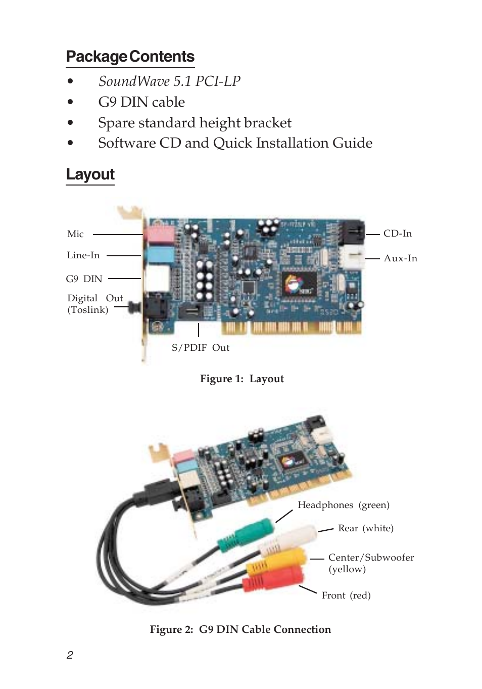 Package contents, Layout | SIIG 04-0456A User Manual | Page 2 / 16