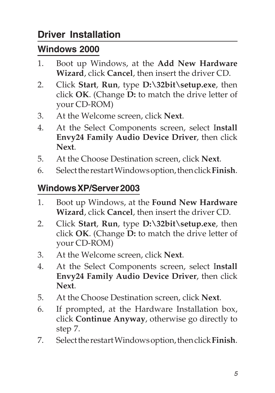 Driver installation | SIIG 04-0456A User Manual | Page 5 / 16