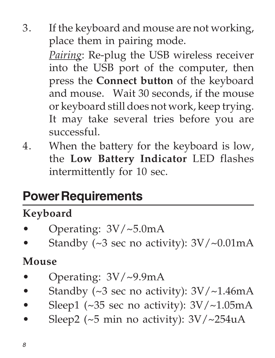 Power requirements | SIIG 04-0585C User Manual | Page 8 / 12