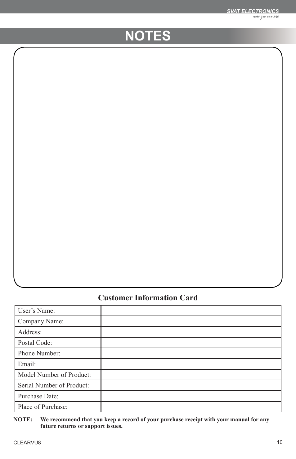 SVAT Electronics Compact 8" LCD Screen CLEARVU8 User Manual | Page 13 / 16