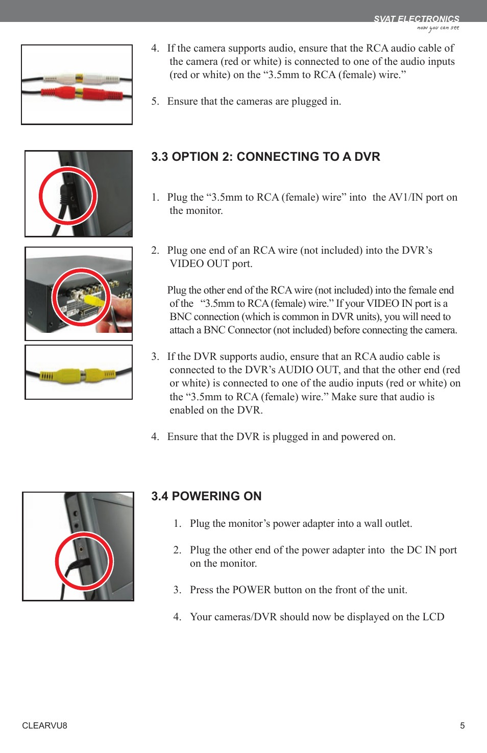 SVAT Electronics Compact 8" LCD Screen CLEARVU8 User Manual | Page 8 / 16