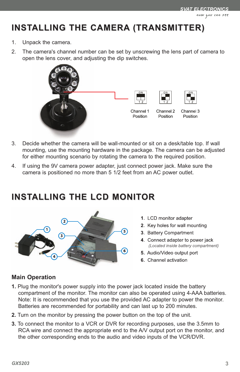 Inst | SVAT Electronics GX5203 User Manual | Page 6 / 16