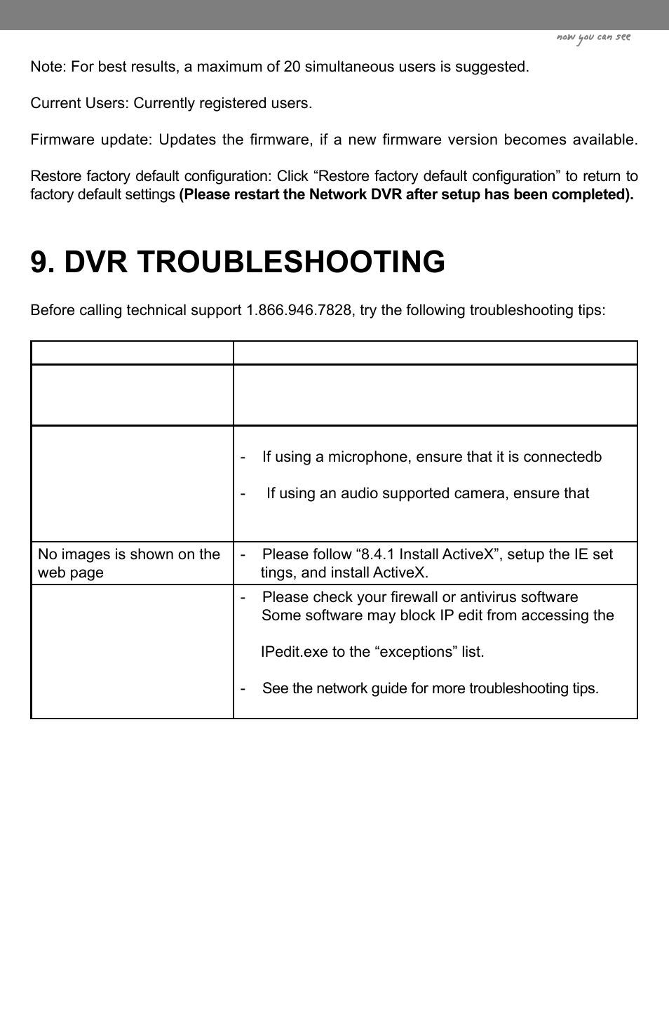 Dvr troubleshooting, Now you can see | SVAT Electronics CLEARVU3 User Manual | Page 45 / 61