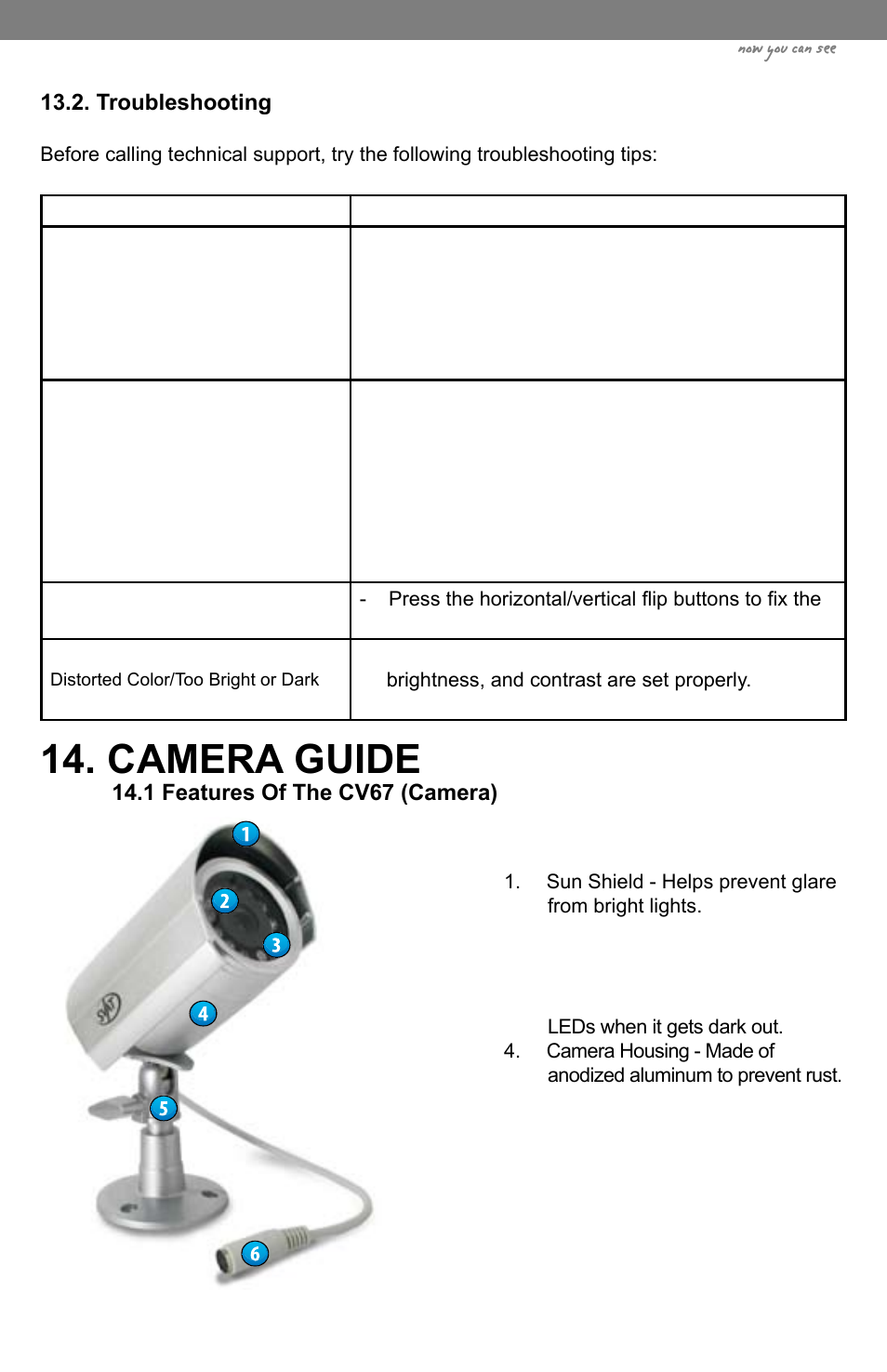 Camera guide, Now you can see | SVAT Electronics CLEARVU3 User Manual | Page 52 / 61
