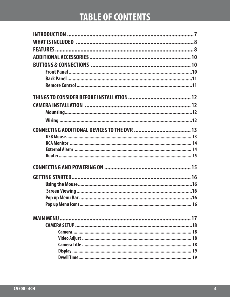SVAT Electronics 2CV500 - 4CH User Manual | Page 4 / 74