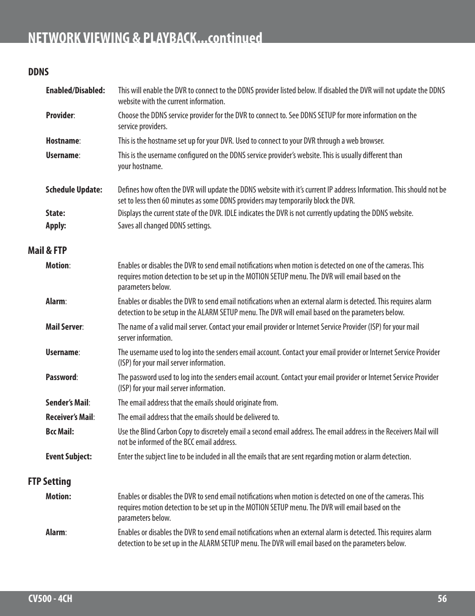 Network viewing & playback...continued | SVAT Electronics 2CV500 - 4CH User Manual | Page 56 / 74