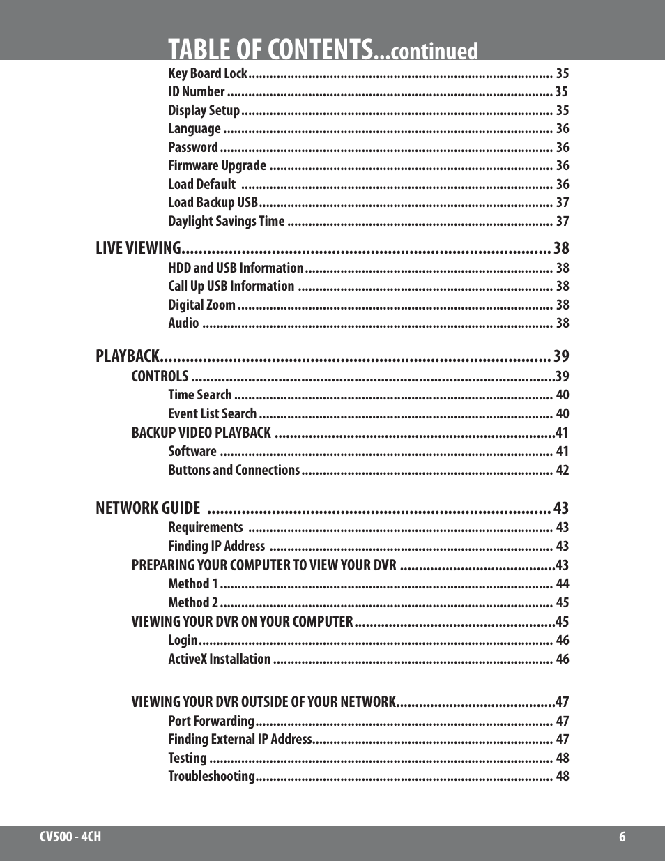 SVAT Electronics 2CV500 - 4CH User Manual | Page 6 / 74