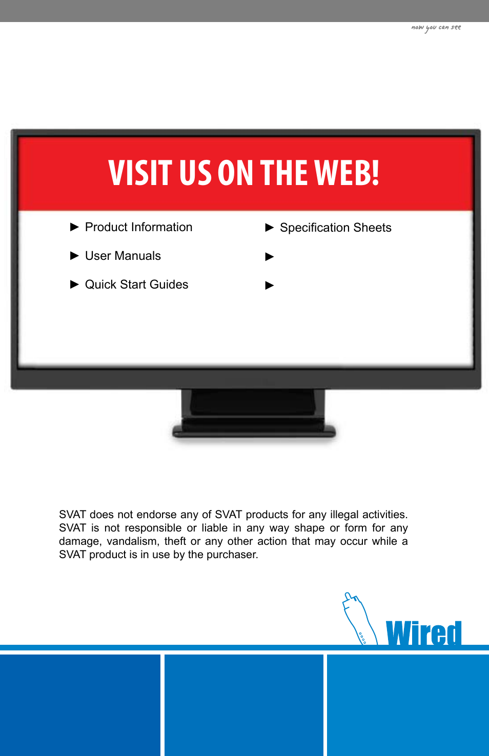 Visit us on the web | SVAT Electronics CLEARVU2 User Manual | Page 32 / 32