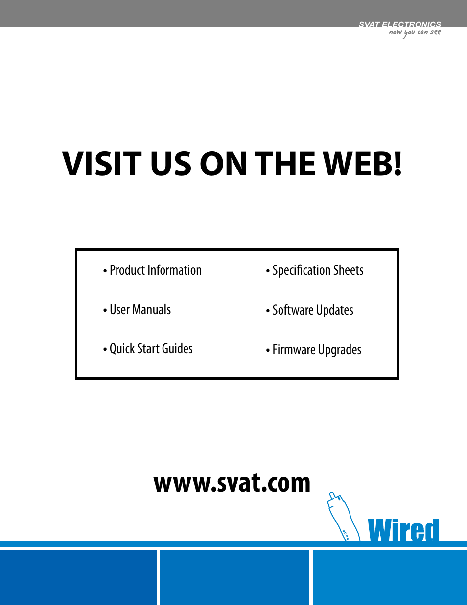 Visit us on the web | SVAT Electronics CLEARVU10 User Manual | Page 120 / 120