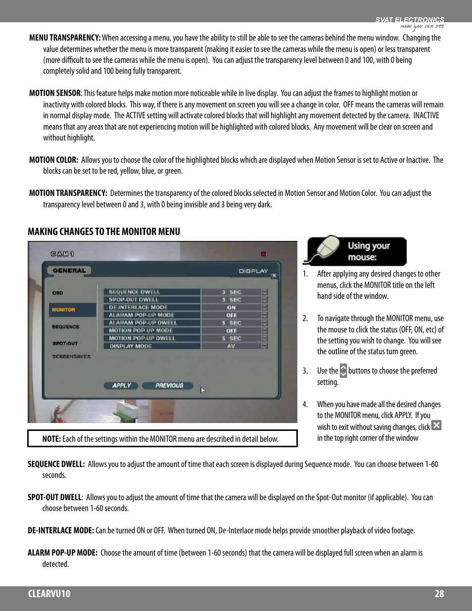 Now you can see | SVAT Electronics CLEARVU10 User Manual | Page 28 / 120