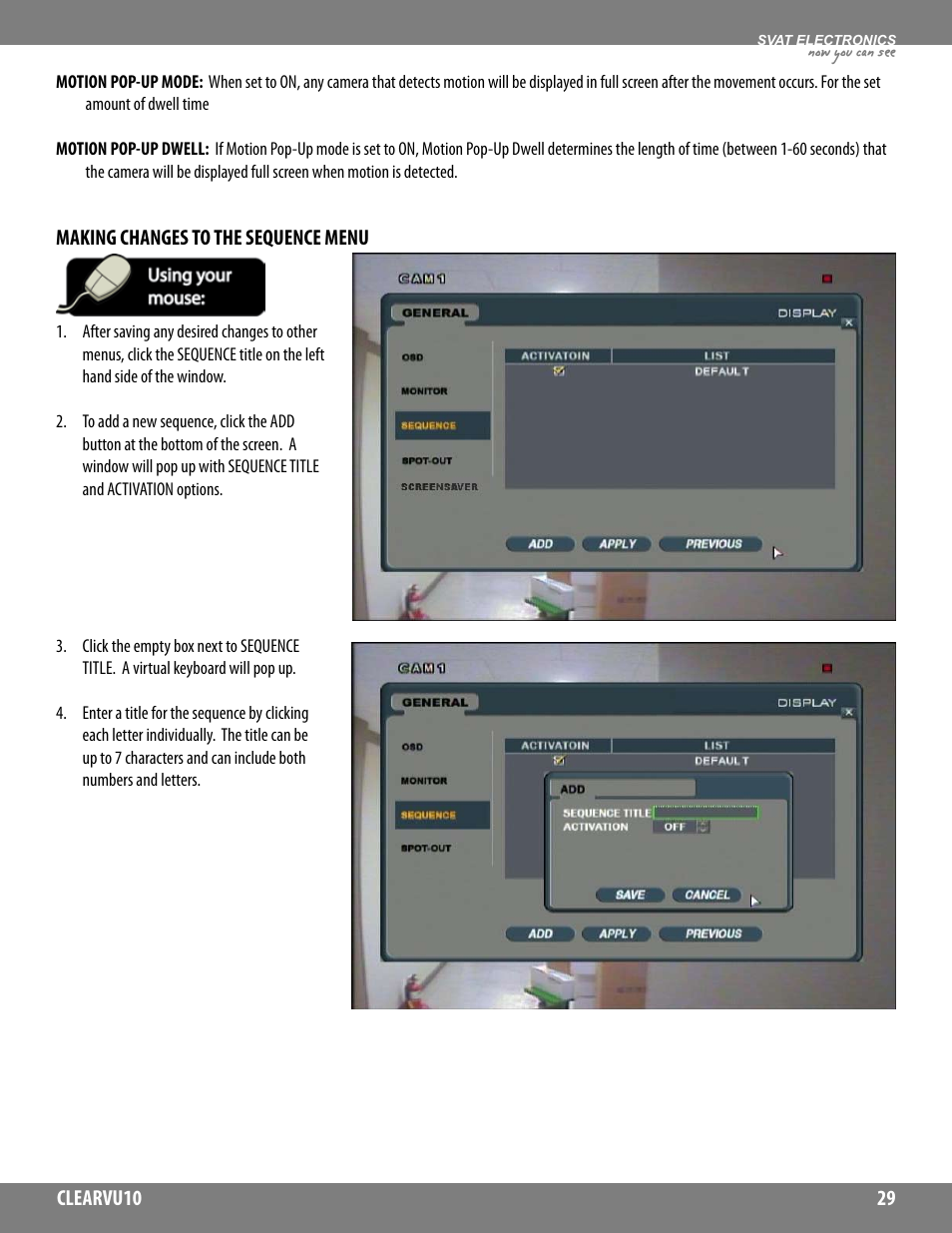 Now you can see | SVAT Electronics CLEARVU10 User Manual | Page 29 / 120
