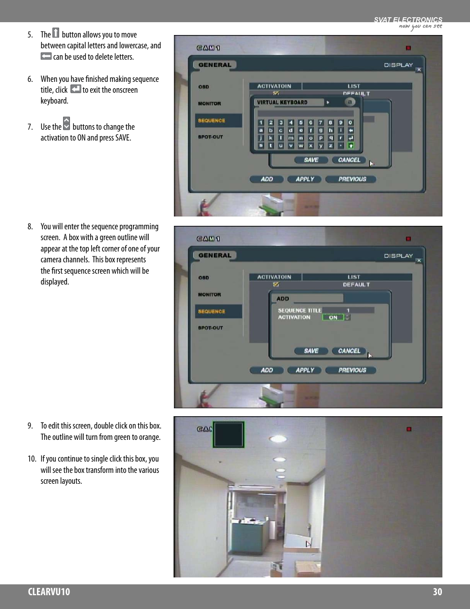 Now you can see | SVAT Electronics CLEARVU10 User Manual | Page 30 / 120