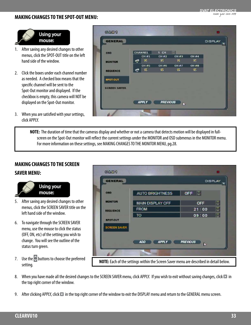 Now you can see | SVAT Electronics CLEARVU10 User Manual | Page 33 / 120