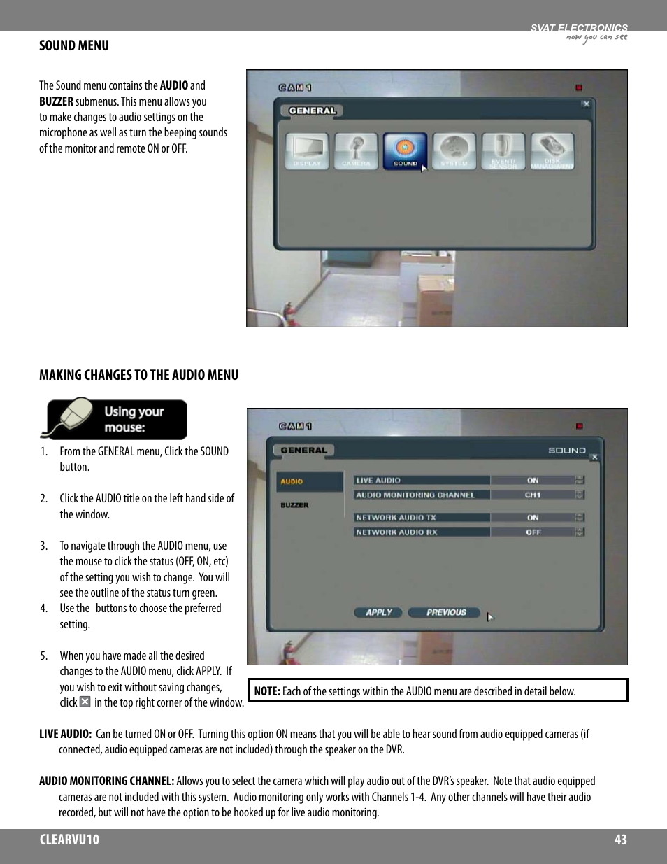 Now you can see | SVAT Electronics CLEARVU10 User Manual | Page 43 / 120