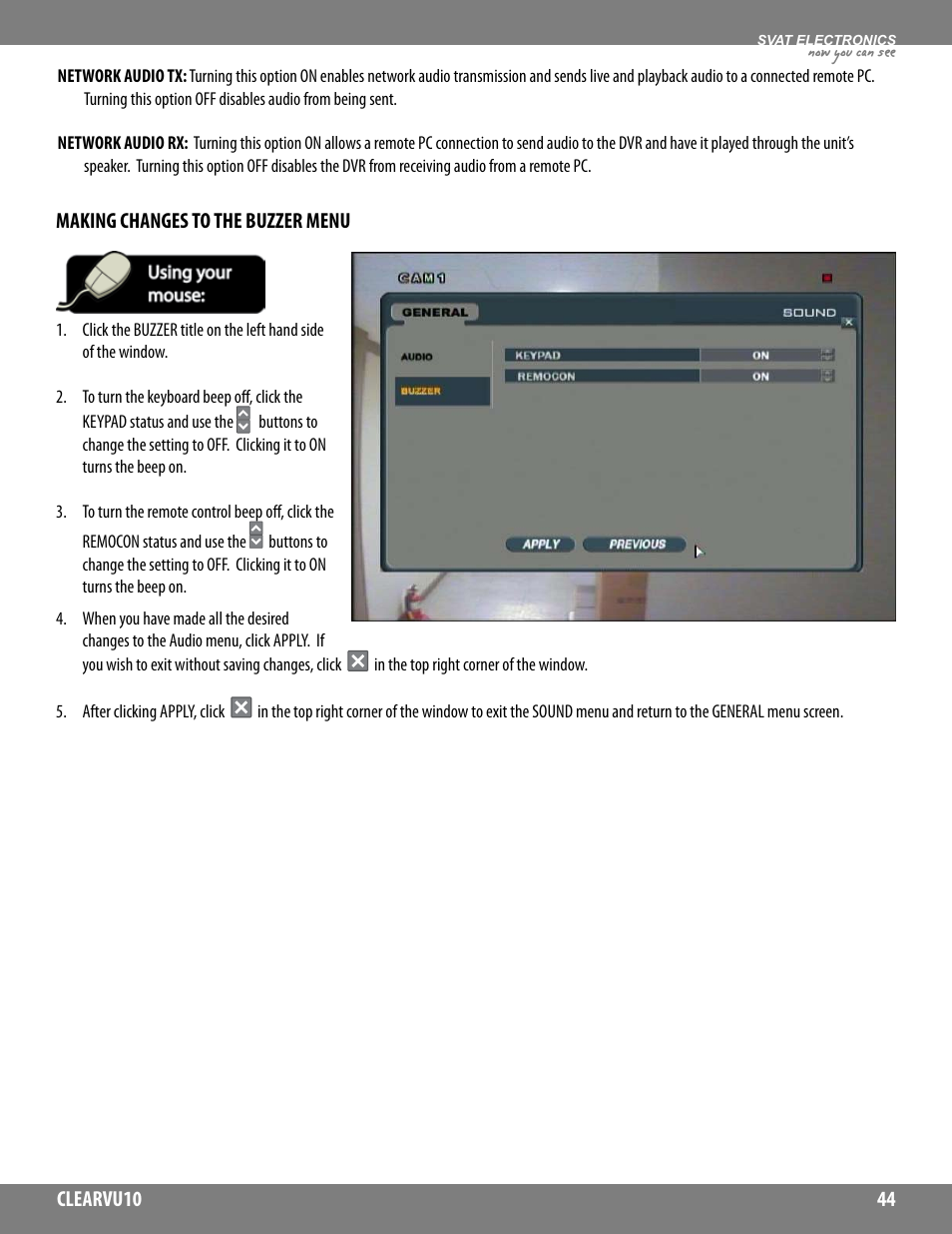 Now you can see | SVAT Electronics CLEARVU10 User Manual | Page 44 / 120