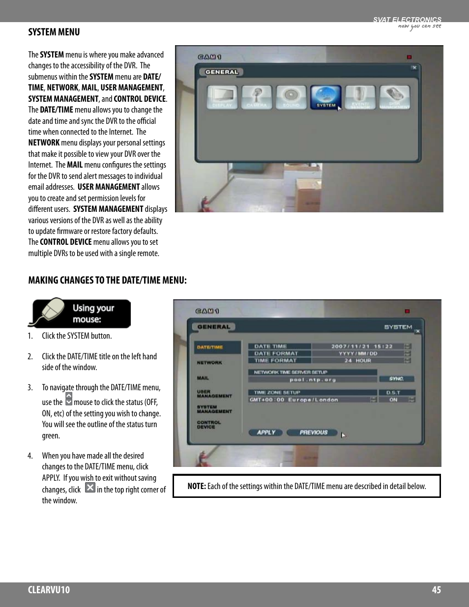 Now you can see | SVAT Electronics CLEARVU10 User Manual | Page 45 / 120