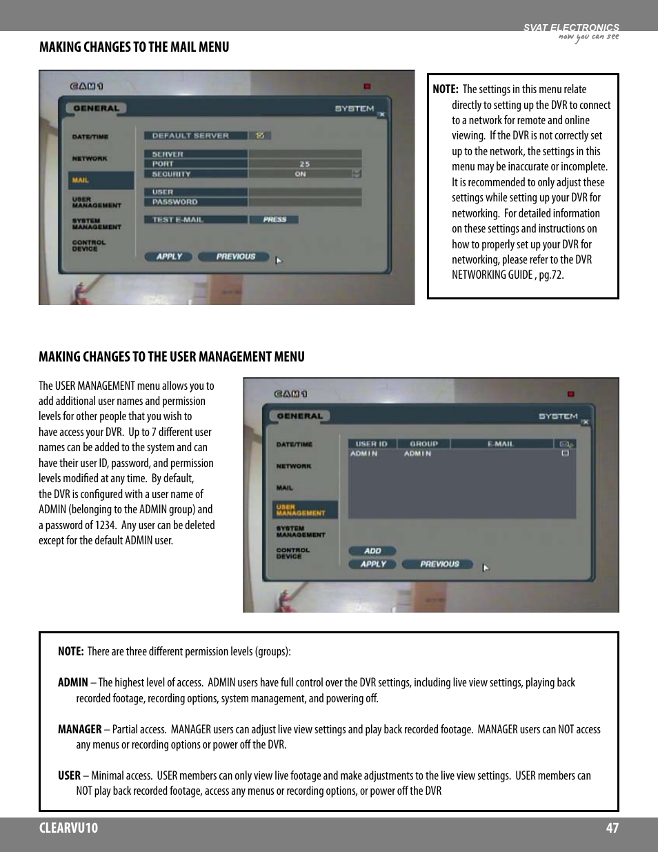 Now you can see | SVAT Electronics CLEARVU10 User Manual | Page 47 / 120