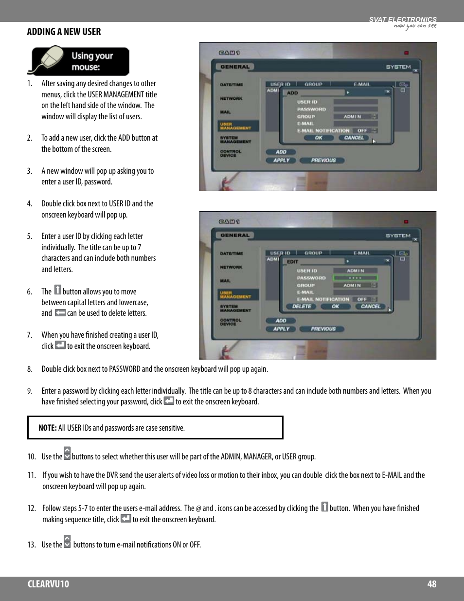 Now you can see | SVAT Electronics CLEARVU10 User Manual | Page 48 / 120