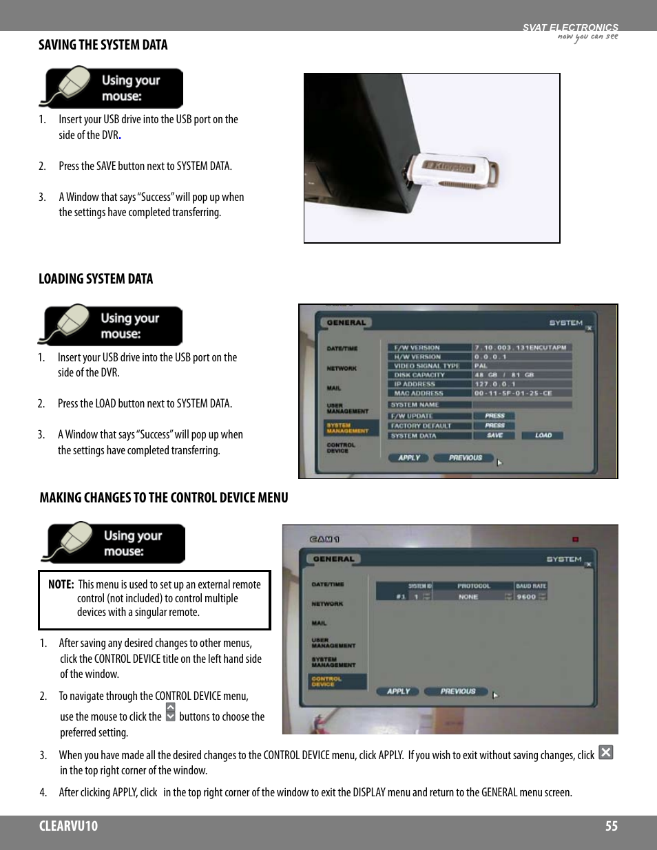 Now you can see | SVAT Electronics CLEARVU10 User Manual | Page 55 / 120