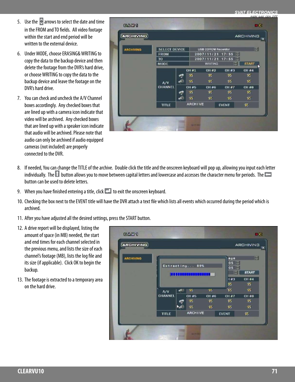 Now you can see | SVAT Electronics CLEARVU10 User Manual | Page 71 / 120