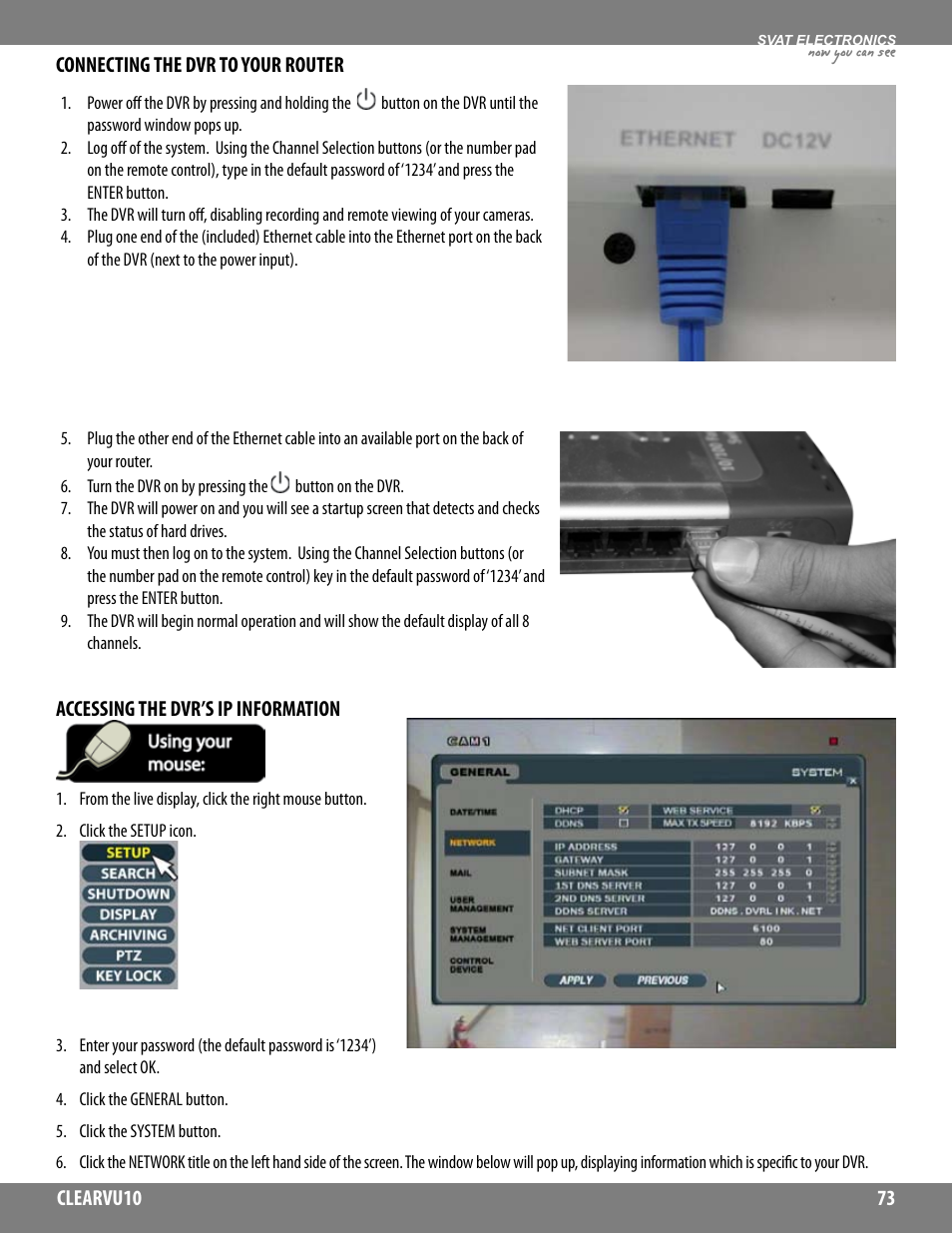 Now you can see | SVAT Electronics CLEARVU10 User Manual | Page 73 / 120