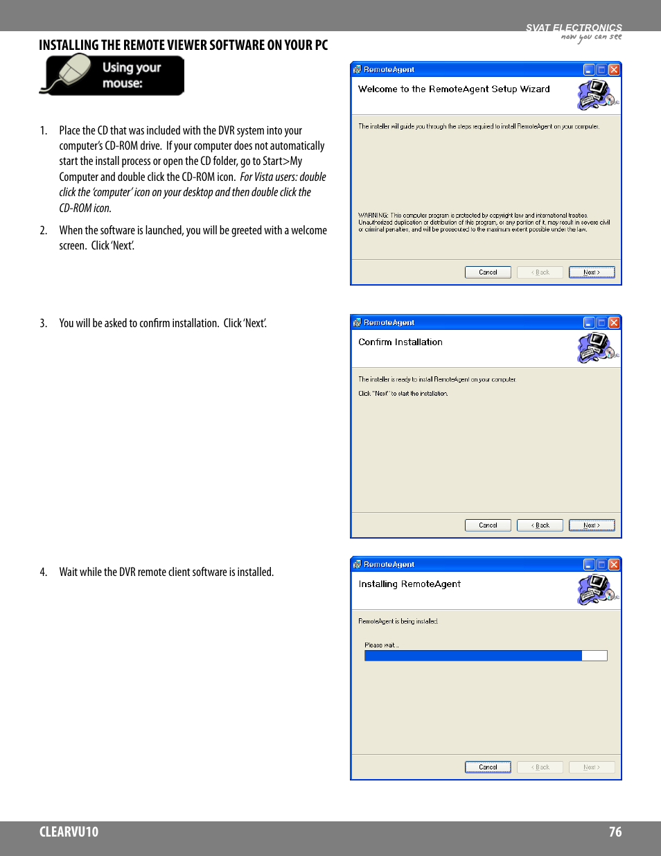 Now you can see | SVAT Electronics CLEARVU10 User Manual | Page 76 / 120